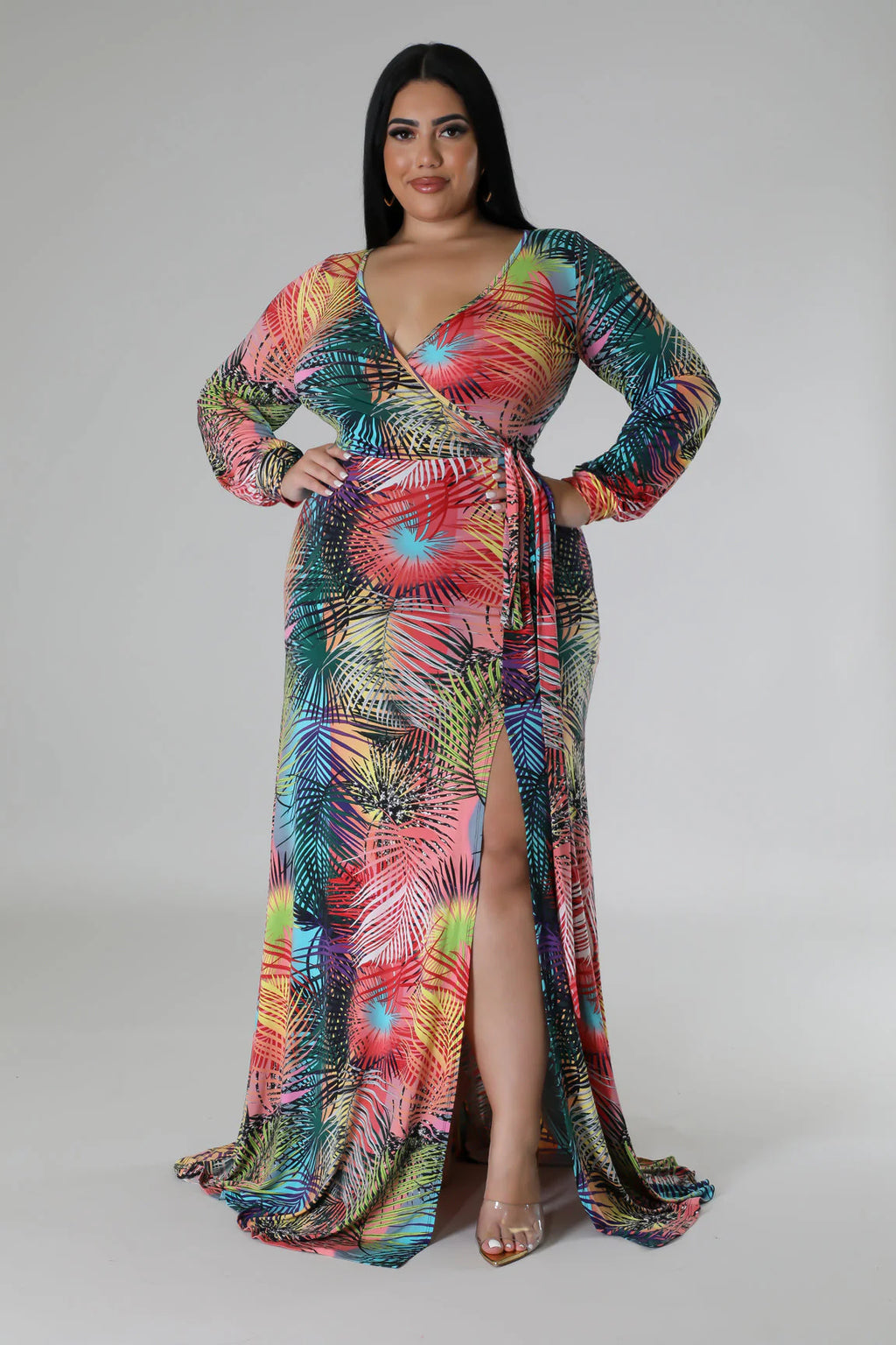 plus size tropical maxi dresses Wrap Dress V-neck Halter Swim Dress while hidden pockets keep price_tier:50_100 COLOR:OFFWHITE