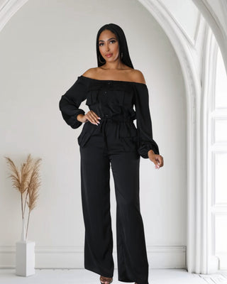 MIDNIGHT ELEGANCE SATIN JUMPSUIT | Effortless Sophistication