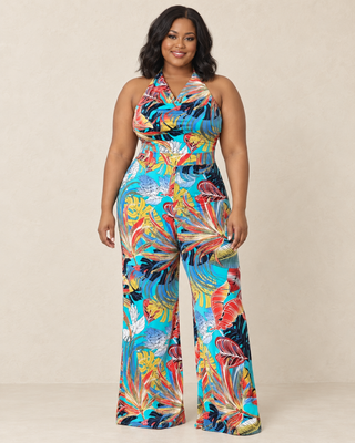 Tropical Paradise Halter Jumpsuit – alternate view 2