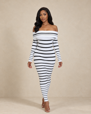 Mono Muse Off-Shoulder Sweater Dress
