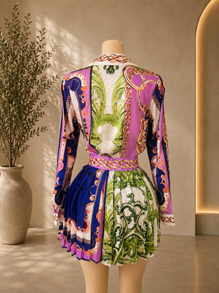 Lavish Print Mini Skirt Set