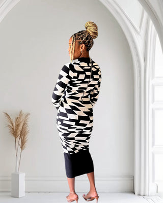 Monochrome Motion Maxi Dress - Tulleys Boutique