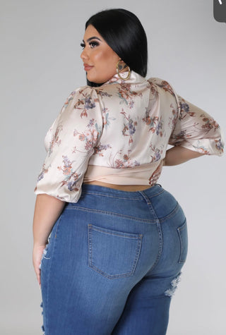Bloom & Grace Satin Corset Blouse