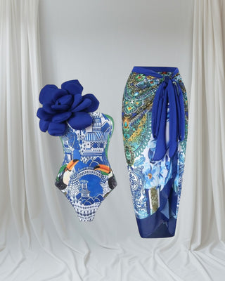 FLORAL PARADISE ELEGANCE SWIMSUIT | VACATION-READY STATEMENT PIECE