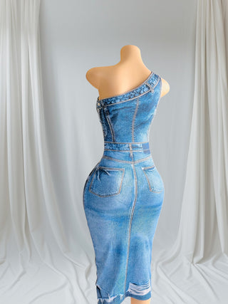 Denim Illusion Bodycon Dress