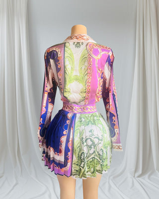 Lavish Print Mini Skirt Set