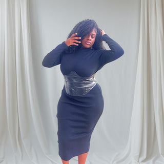 Midnight Command Ribbed Corset Dress - Tulleys Boutique