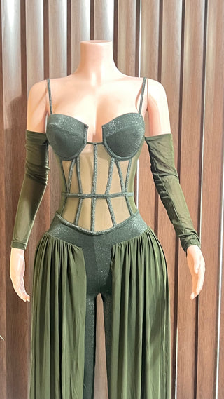 Green jumpsuit – alternate view 2