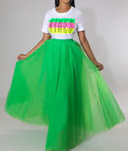 Royal Flow Tulle Maxi Skirt