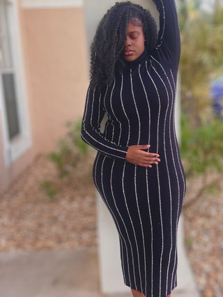 Diamond Aura Rhinestone Midi Dress - Tulleys Boutique