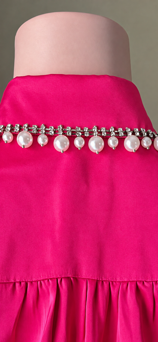 Abigale Pink Pearl & Crystal Satin Blouse – alternate view 3