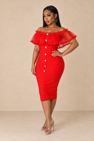 Lady Luxe Off-Shoulder Bandage Dress