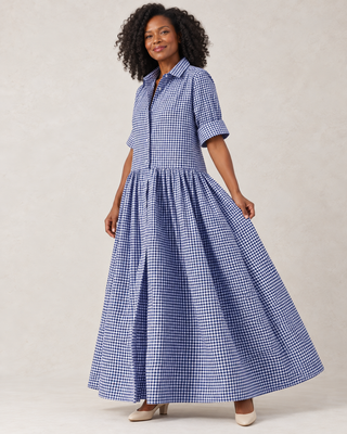 Country Charm Plaid Maxi Dress