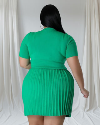 High-Waisted Plus Size Mini Skirt Set