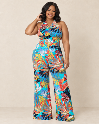 Tropical Paradise Halter Jumpsuit from Tulley's Boutique