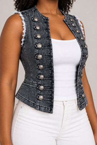 Command Attention Denim Military Vest