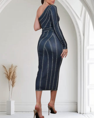 Another Denim Effect Midi Dress