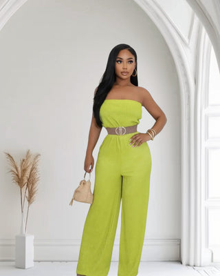 LIME LUXE STRAPLESS JUMPSUIT | Make Every Entrance Unforgettable