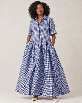 Country Charm Plaid Maxi Dress