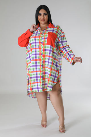 Color Story Satin Tunic Shirt Dress