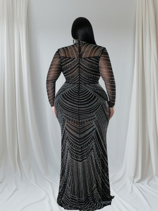 Feeling  Glamorous Womens Black Evening Gown