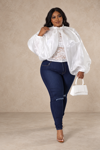 Plus Size Bougie Lace Chiffon Layered Top