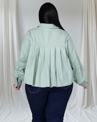Mint Breeze Collared Button-Down | Plus Size Perfection