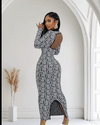 No Competition Black & White Sweater Dress
