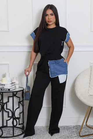 Edgy Chic Two Piece Pants Set