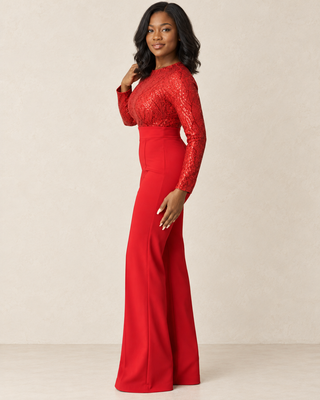 Touch of Class Red Jumpsuit – alternate view 2