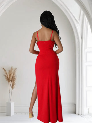 back view of glamorous bodycon maxi dress