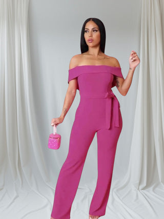 Candy Floss Wide Leg Off the Shoulder Jumpsuit