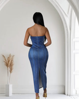 Too Cute Blue Muse Midi Dress