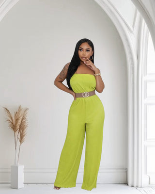 LIME LUXE STRAPLESS JUMPSUIT | Make Every Entrance Unforgettable