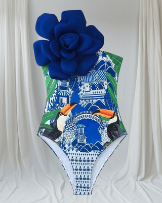 FLORAL PARADISE ELEGANCE SWIMSUIT | VACATION-READY STATEMENT PIECE