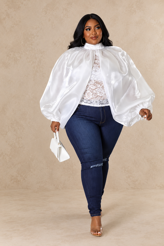 Plus Size Bougie Lace Chiffon Layered Top