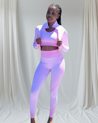 AURORA 3-Piece Activewear Set - Blush Pink Perfection