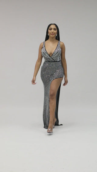 Diamond Desire Rhinestone Maxi Dress