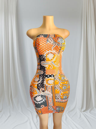 Vibrant Strapless Mini Dress
