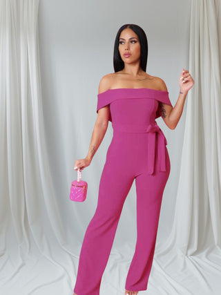Candy Floss Wide Leg Off the Shoulder Jumpsuit