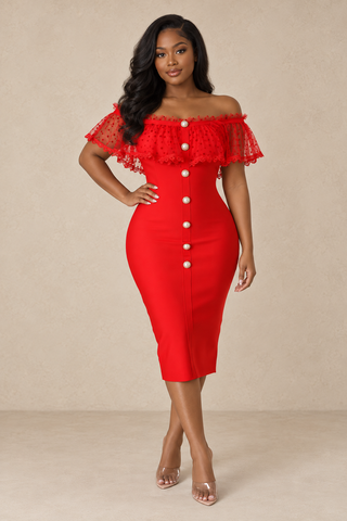 Lady Luxe Off-Shoulder Bandage Dress