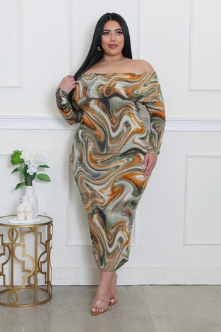 Molten Muse Off - Shoulder Maxi Dress - Tulleys Boutique