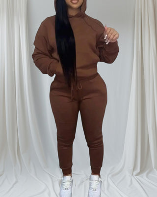 Coffee Brown Jogger Pants Set