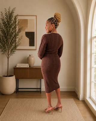 Cocoa Embrace Sweater Dress