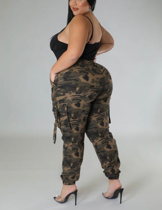 Baddie in Camo Plus Size Cargo Jogger Pants, alternate view 4