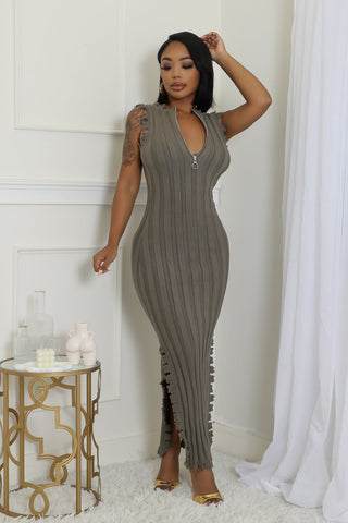 Sage Ribbed Two Piece Dress