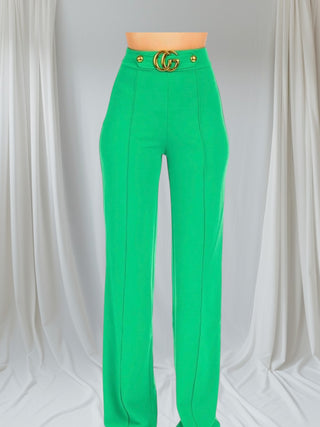 Envy Green High Waist Work Pants