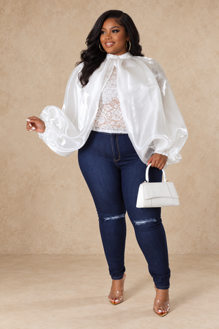 Plus Size Bougie Lace Chiffon Layered Top