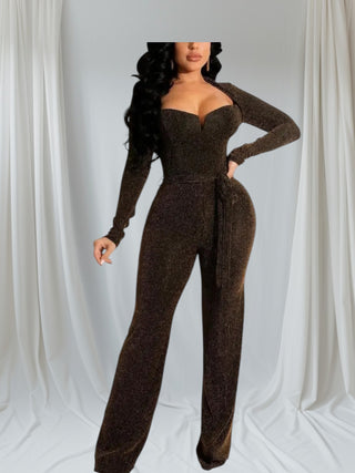 Show Girl Sweetheart Neckline Jumpsuit