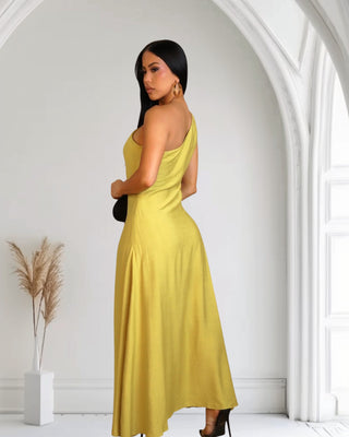 Touch of Elegance One Shoulder Maxi Dress